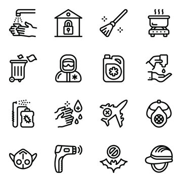 
Covid Prevention Solid Icons Pack 
