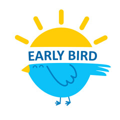 Early bird design. Clipart image.