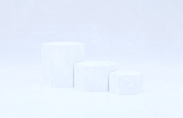 3d abstract minimal geometric with a pedestal and a showcase. 3d illustration