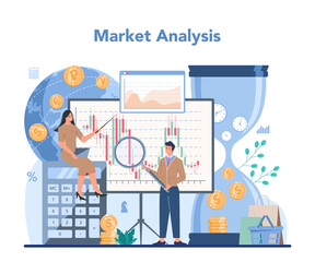 Trader, financial investment concept. Stock market analysis.