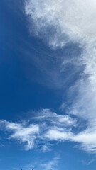 blue sky background with tiny clouds. panorama