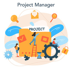 Fototapeta na wymiar Project management concept. Successful strategy, motivation and leadership