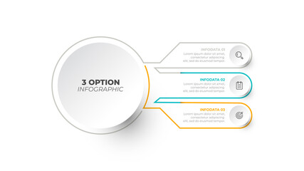 Three steps infographic template. Thin line design with icons. Vector illustration.