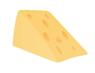 Piece of gauda cheese. vector