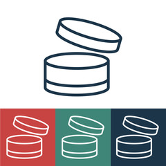 Linear vector icon with packaging