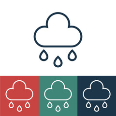 Linear vector icon with rain