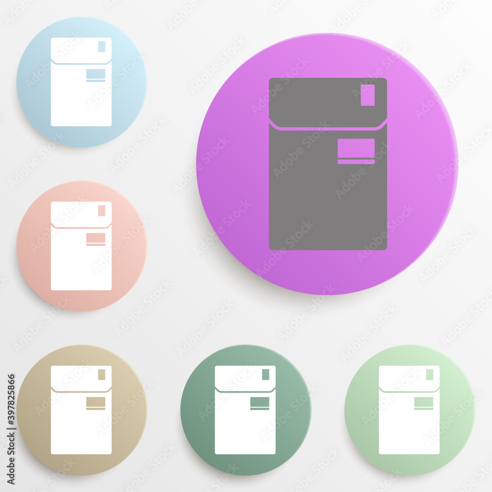 Poster folder badge color set. simple glyph, flat vector of web icons for ui and ux, website or mobile appl