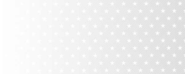 white transparent stars on blue background, seamless horizontal stock vector illustration clip art for web header or cover
