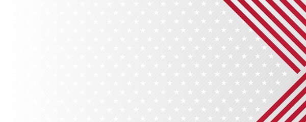 Waving American Stars and Stripes made in two colors isolated on white