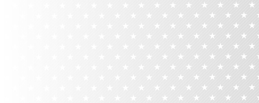 white transparent stars on blue background, seamless horizontal stock vector illustration clip art for web header or cover

