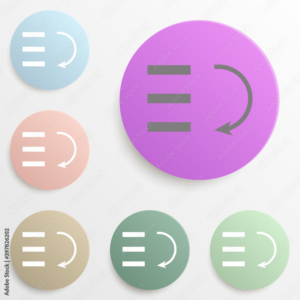 Poster bars graphic descending badge color set. simple glyph, flat vector of web icons for ui and ux, websi