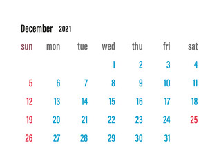 Tradicional calendar. Calendar 2021 template. Calendar starts sunday. Vector illustration.