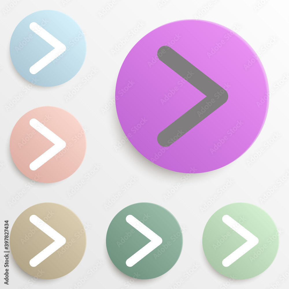 Poster arrow badge color set. simple glyph, flat vector of web icons for ui and ux, website or mobile appli