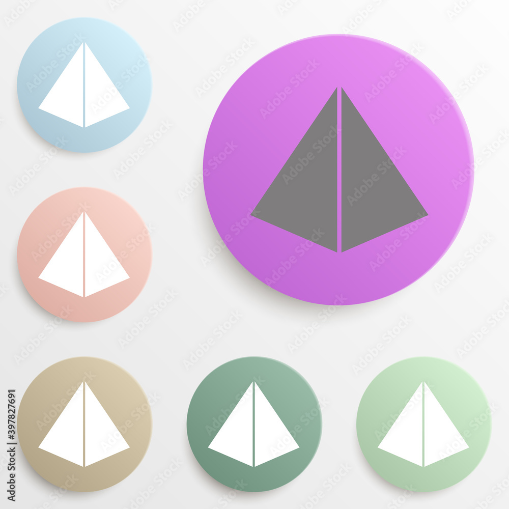 Poster pyramid badge color set. simple glyph, flat vector of web icons for ui and ux, website or mobile app