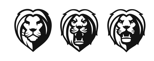 lion head emblem on white background