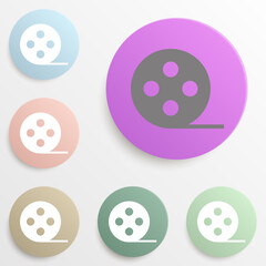 film reel badge color set. Simple glyph, flat vector of web icons for ui and ux, website or mobile application