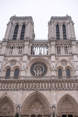 Fototapeta na wymiar Notre Dame Cathedral on a winter day