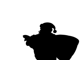 Santa claus silhouette closeup christmas holiday