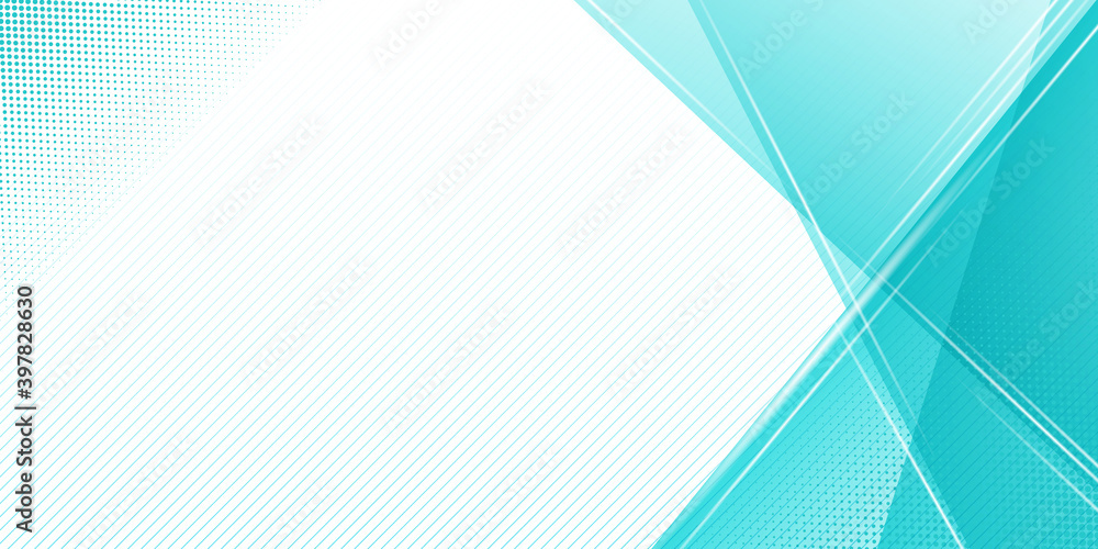 Poster modern light blue abstract background on white background with light and triangle as frame border