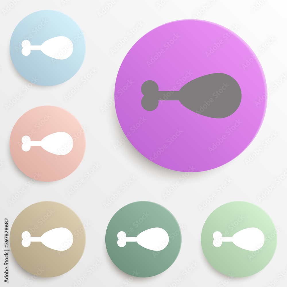 Aufkleber chicken leg badge color set. simple glyph, flat vector of web icons for ui and ux, website or mobile