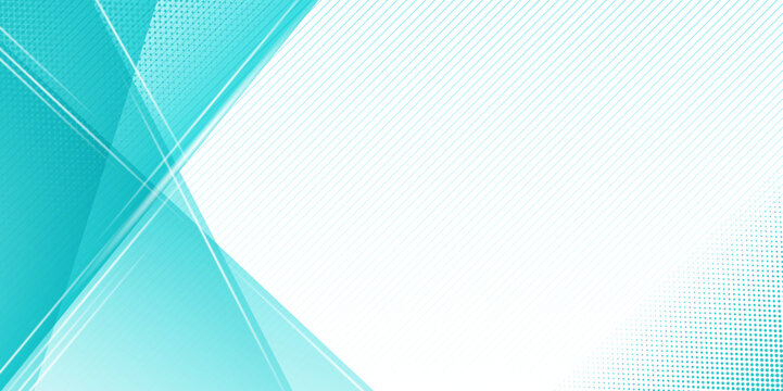 Modern light blue abstract background on white background with light and triangle as frame border 
