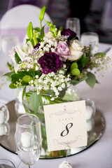 table number 8 centerpiece