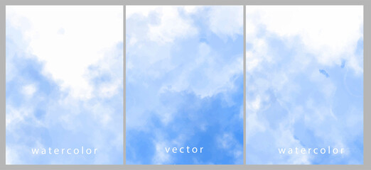 Set of vector watercolour backgrounds.