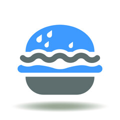 Burger icon vector. Hamburger symbol. Fast unhealthy food logo.