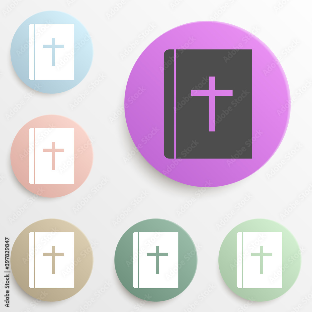 Poster bible badge color set. simple glyph, flat vector of web icons for ui and ux, website or mobile appli