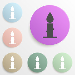 burning candle badge color set. Simple glyph, flat vector of web icons for ui and ux, website or mobile application