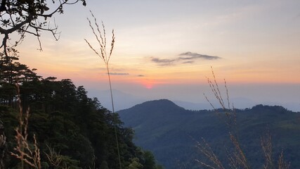 Sunset Sunrise of Phu-Soi-Dao Mountain