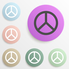 peace sign badge color set. Simple glyph, flat vector of web icons for ui and ux, website or mobile application