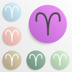 zodiac aries mars badge color set. Simple glyph, flat vector of web icons for ui and ux, website or mobile application