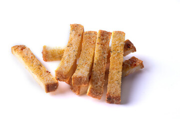 Long biscuits on a white background
