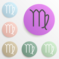 Zodiac Virgo Mercury badge color set. Simple glyph, flat vector of web icons for ui and ux, website or mobile application