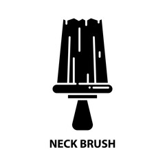 neck brush symbol icon, black vector sign with editable strokes, concept illustration