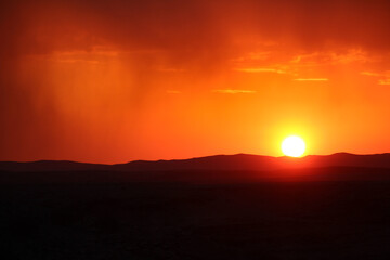 Fototapeta na wymiar sunset after rain near Rostock Ritz Lodge, Namibia