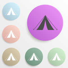 tent badge color set. Simple glyph, flat vector of web icons for ui and ux, website or mobile application