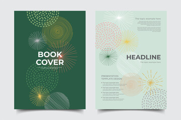 Abstract circle geometric with organic shapes concept template. Memphis vector design elements set for bookcover, corporate report, poster, and flyer.