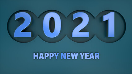 3d render. 2021 text celebration background
