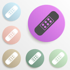 adhesive plaster badge color set. Simple glyph, flat vector of web icons for ui and ux, website or mobile application