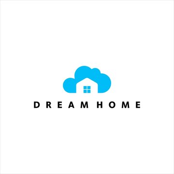 home cloud logo design for real estate .dream home vector logotype