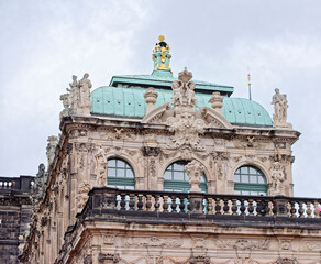 Fototapeta na wymiar Zwinger-palace and park complex of four buildings