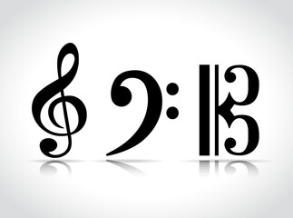 Fototapeta premium Vector musical symbol design icons