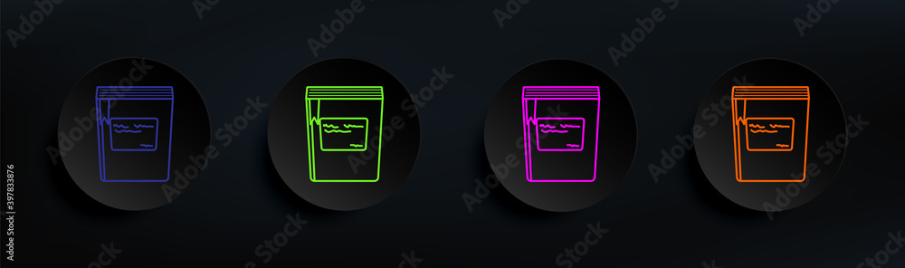Poster book with a bookmark dark badge color set. simple thin line, outline vector of education icons for u