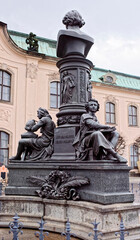 Fototapeta premium Ernst Rietschel Memorial with three allegorical figures symbolizing drawing, sculpting and chiseling