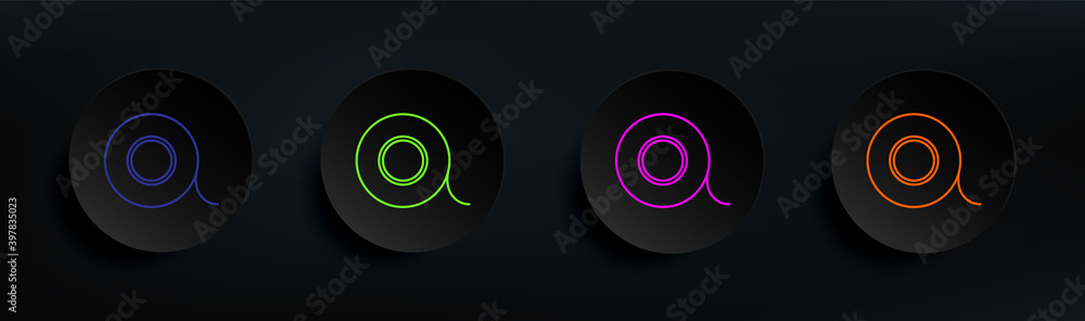 Poster paper scotch dark badge color set. simple thin line, outline vector of education icons for ui and ux
