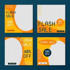 Flash sale, social media posts template collection. Great for promoting brands and products online