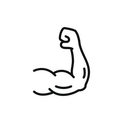 Muscle icon line style. Strong symbol concept isolated on white background. Vector illustration