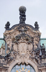 Fototapeta na wymiar Zwinger-palace and park complex of four buildings